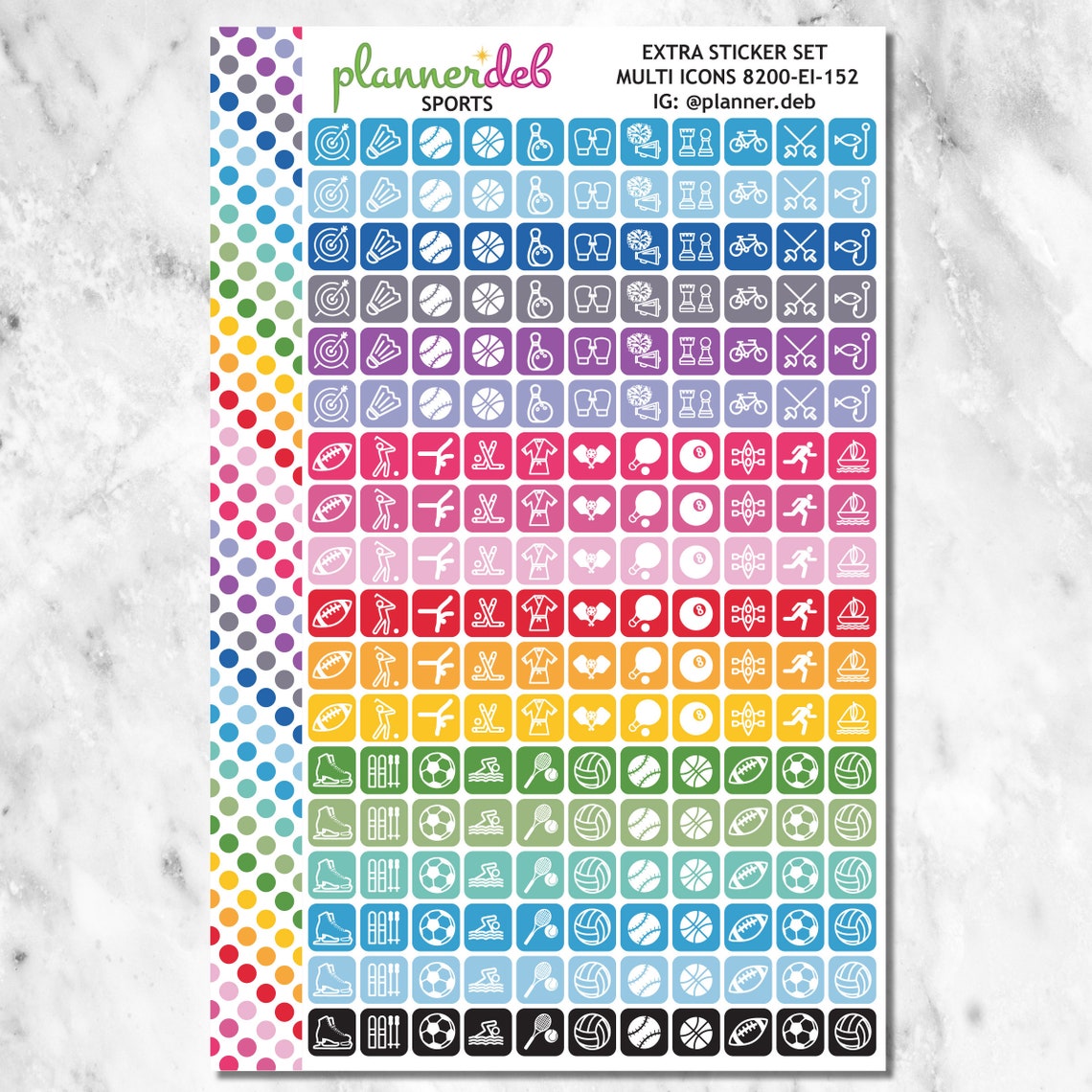 Sports Planner Stickers 198 Iconos Para Planificadores de Etsy