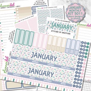 Kit de pegatinas para planificadores de enero/invierno 5011, hojas del 1 al 4, ideales para planificadores Erin Condren; se adaptan a otros planificadores