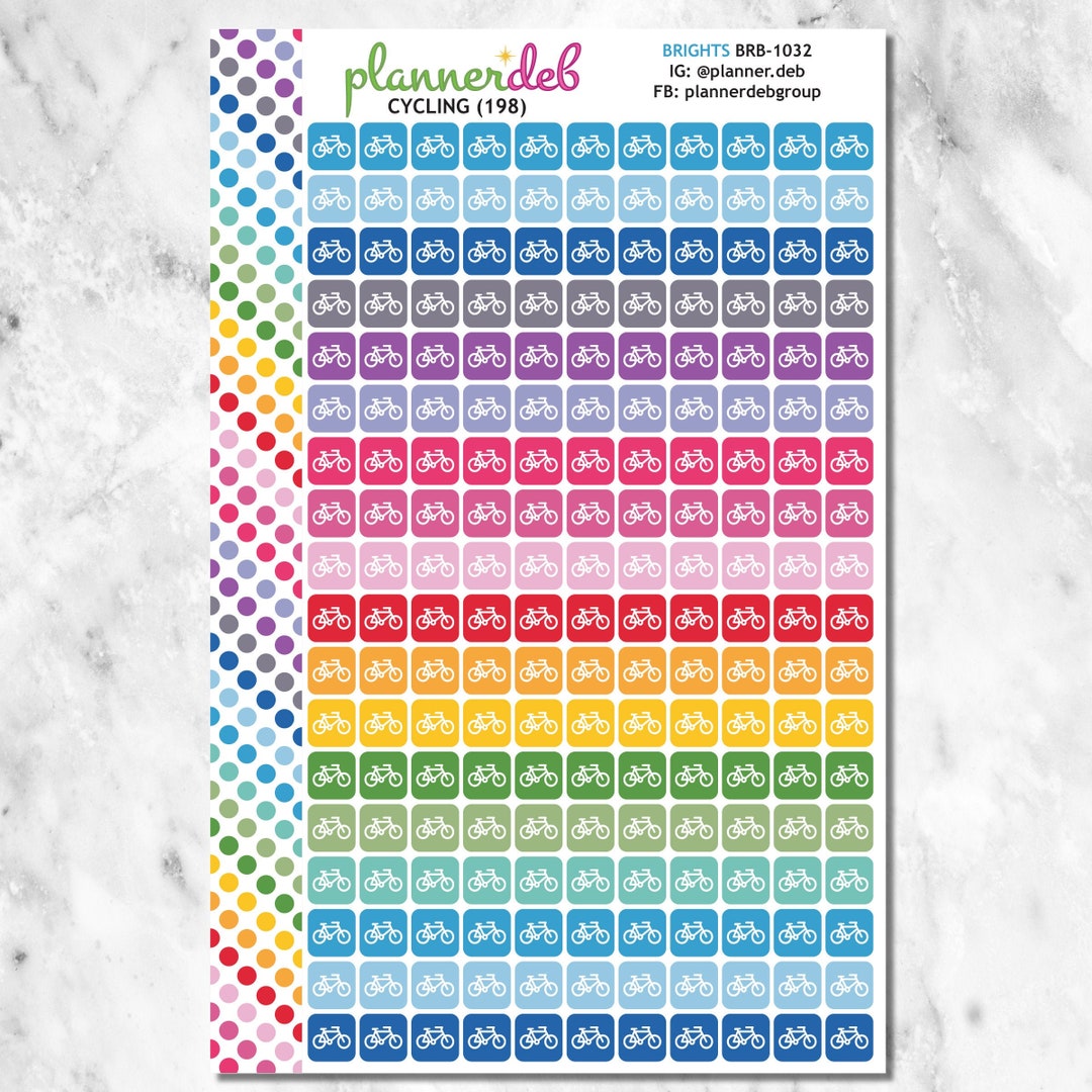 CYCLING Planner Stickers for Erin Condren Planners, Daily Duo, Happy ...