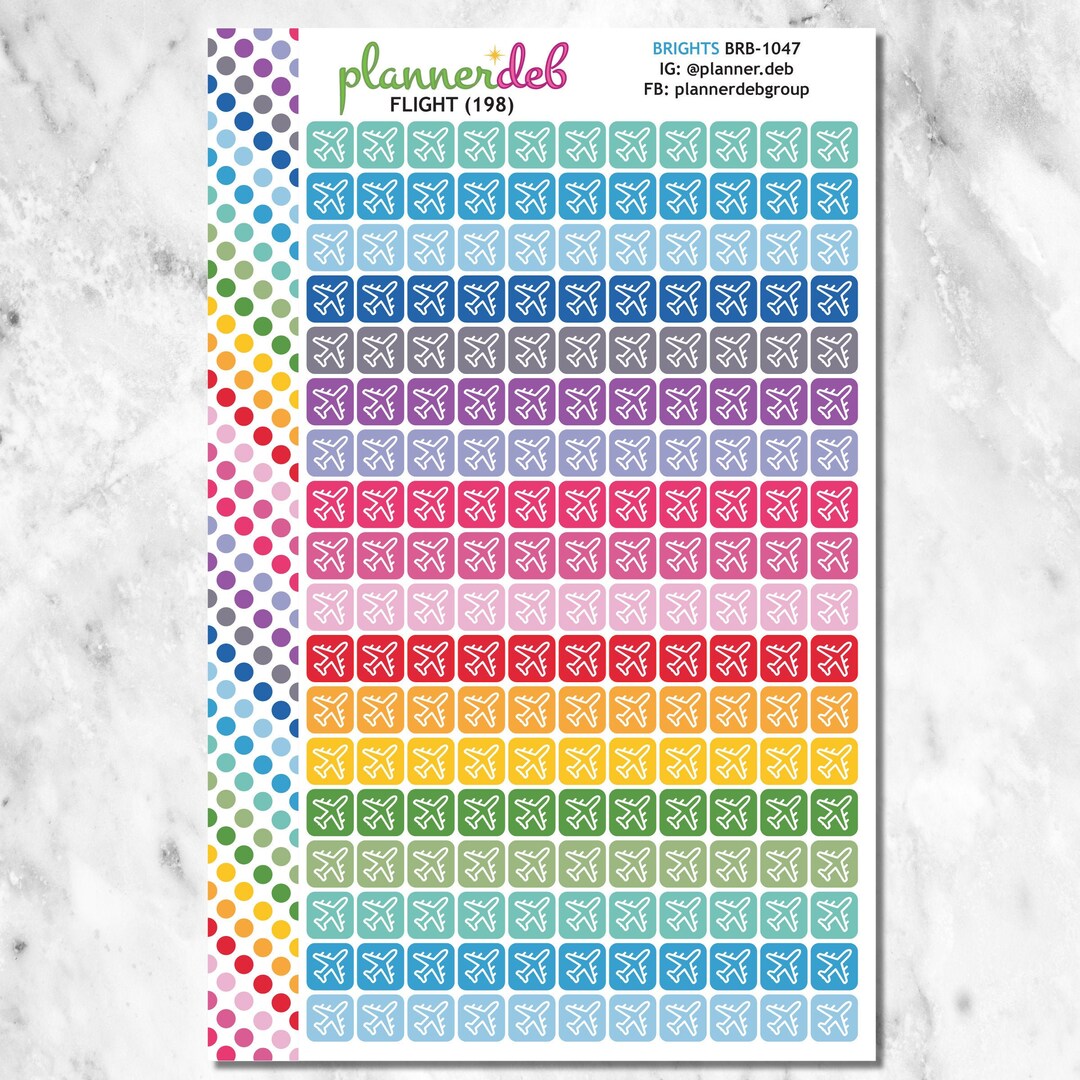 Flight Planner Stickers for Erin Condren Planners, Dailyduos, Happy ...