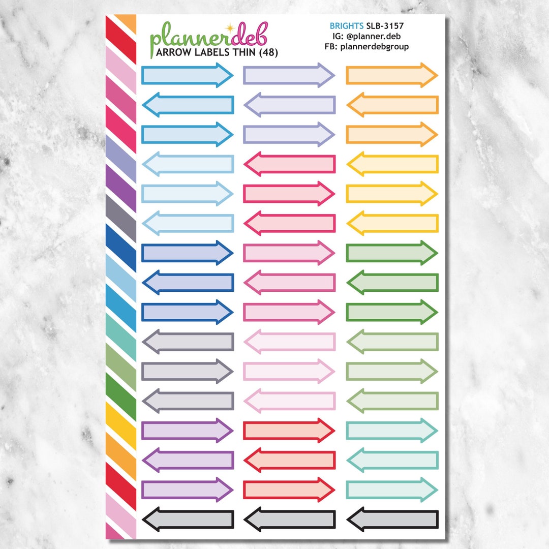 Arrow (thin) Planner Stickers for Erin Condren Planner, Happy Planner ...