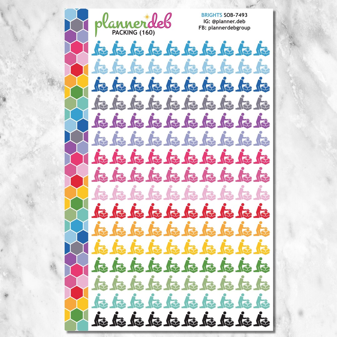 PACKING Planner Stickers for Erin Condren Planners, Daily Duos, Happy ...