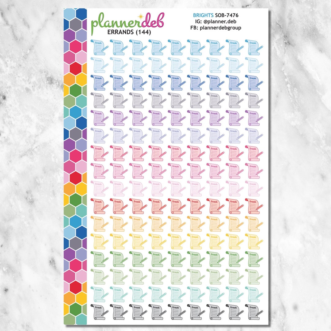 ERRANDS Planner Stickers for Erin Condren Planner, Daily Duo, Happy ...