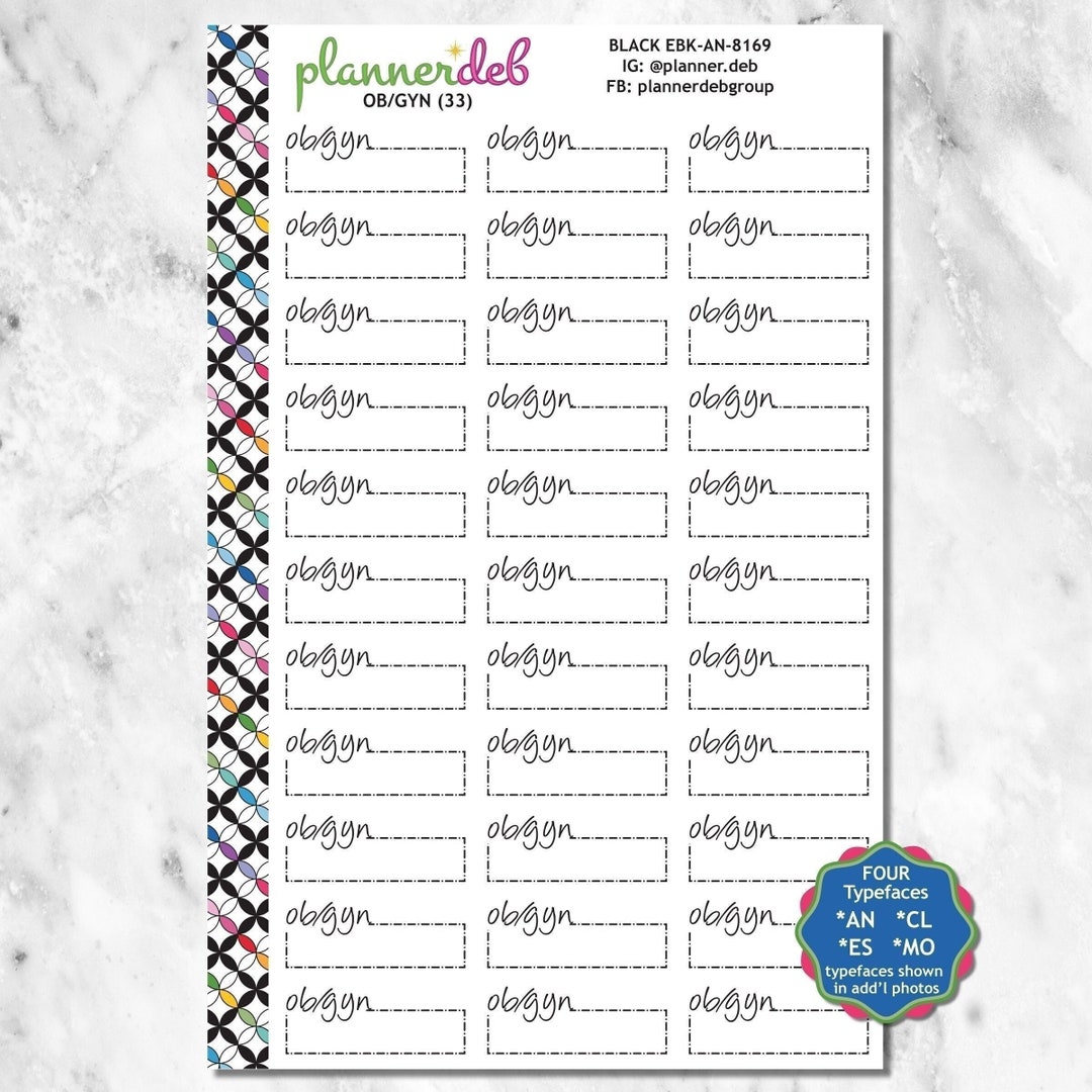 OB/GYN Event Box Planner Stickers for Erin Condren Planner, Daily Duo ...