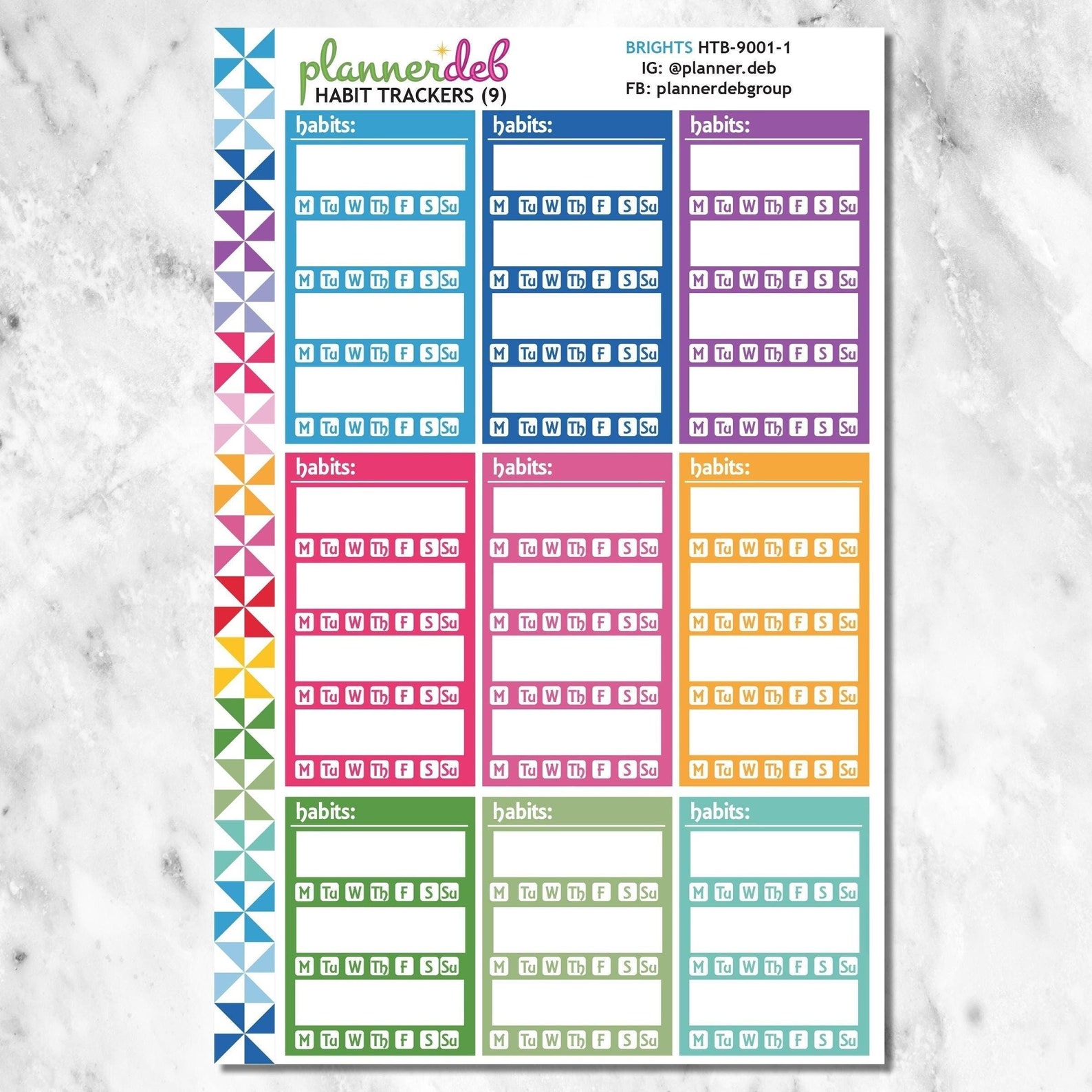 HABIT TRACKER (weekly Blank) Planner Stickers for Erin Condren Planner ...