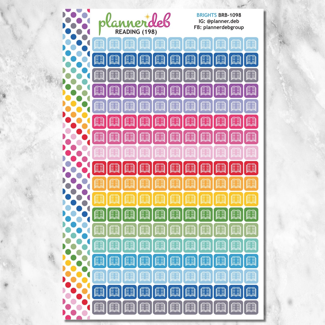 Reading Planner Stickers for Erin Condren Planners, Daily Duos, Happy ...