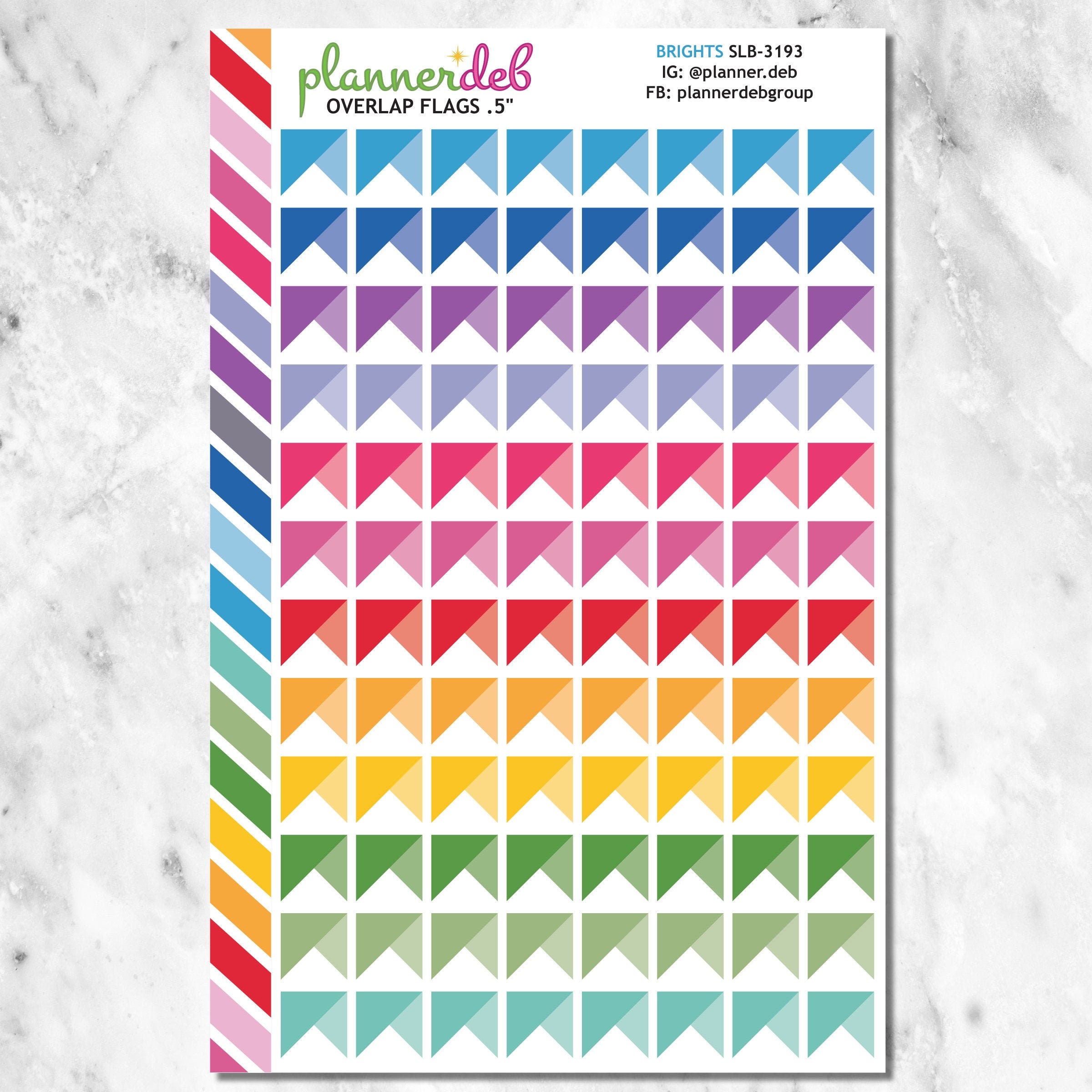 FLAGS OVERLAP (.5 In) Planner Stickers for Erin Condren Planner, Daily ...