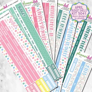 Stickers budgetplanner april 5041 | Voorjaar Pasen Wekelijks maandelijks dashboardkop | Erin Condren Life Planner Happy planner compatibel