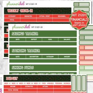 December/kerstset 21201 budgetplannerstickers gemaakt voor Erin Condren planner: past op Daily Duo, Plum planner, BuJo, A5 en anderen