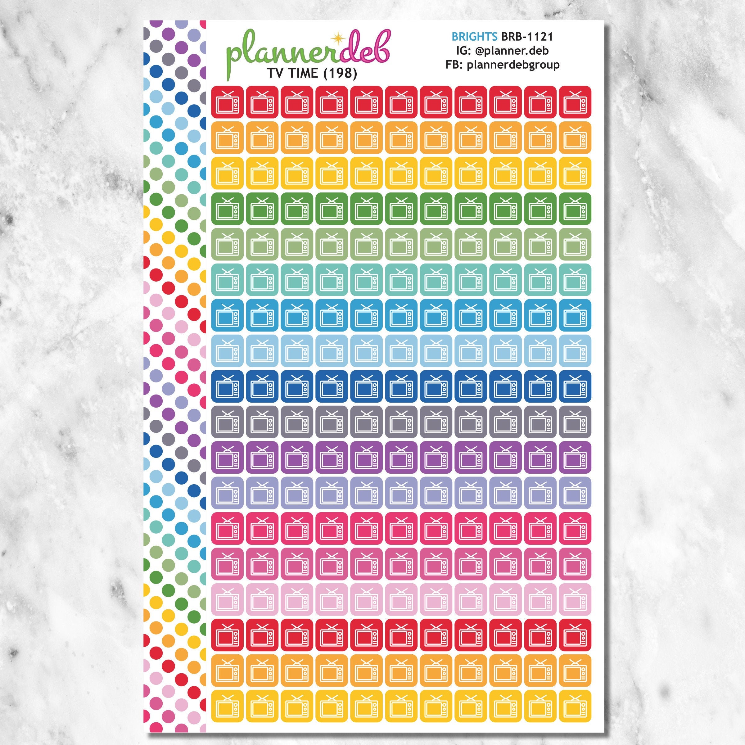 TV TIME Planner Stickers for Erin Condren Planners, Daily Duos, Happy ...
