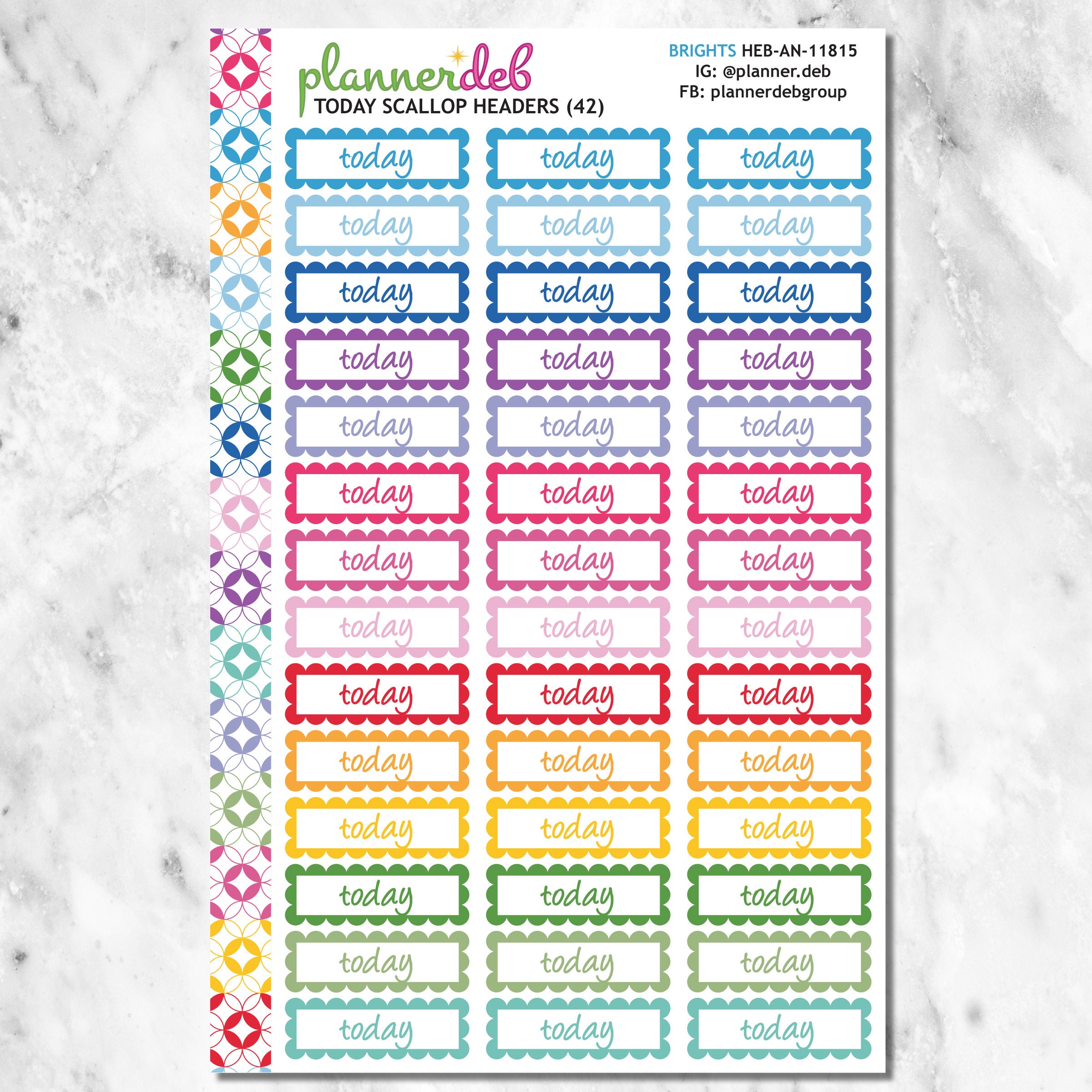Today Header Planner Stickers, Perfect for Erin Condren Planners, Daily ...