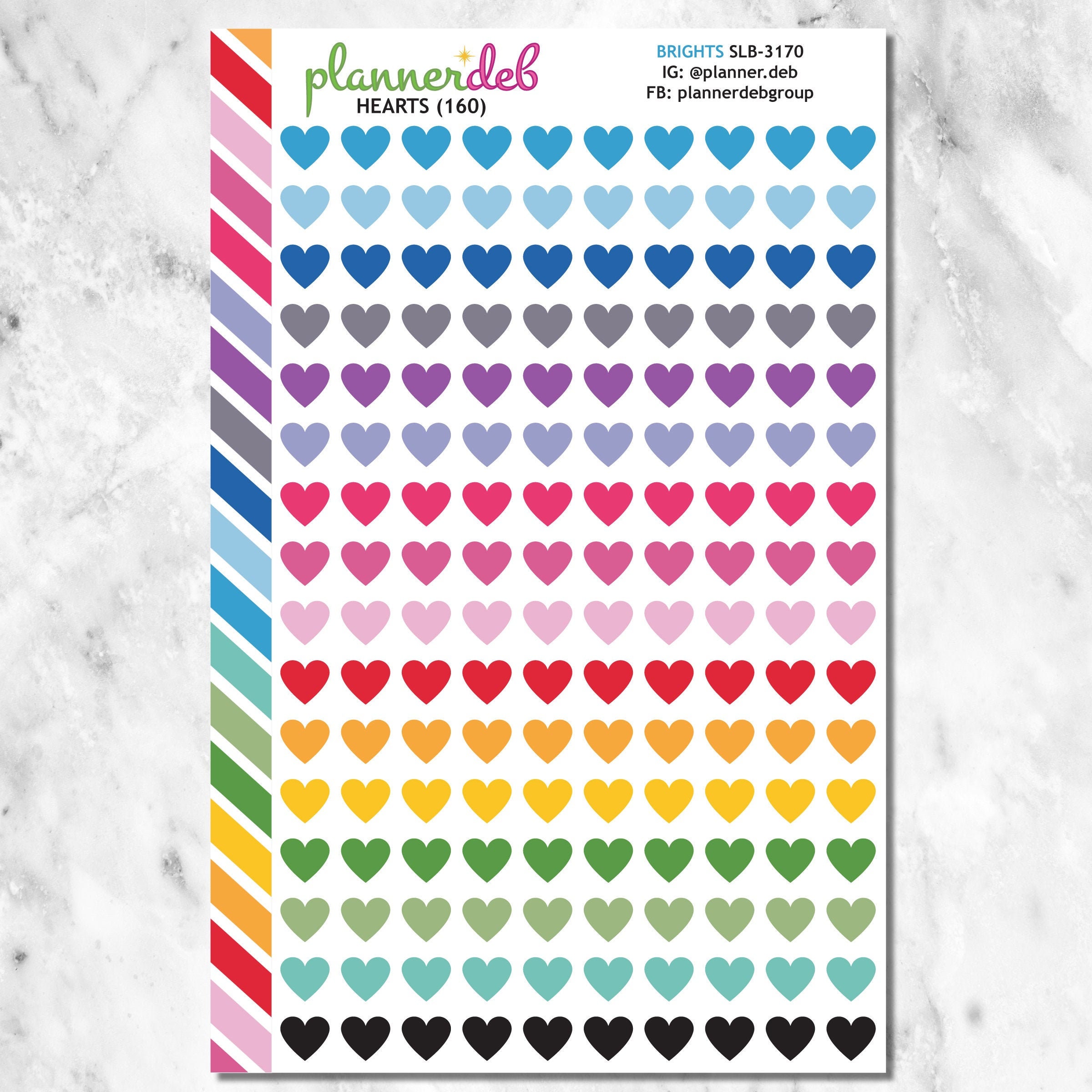 Hearts Planner Stickers for Erin Condren Planners, Daily Duos, Happy ...
