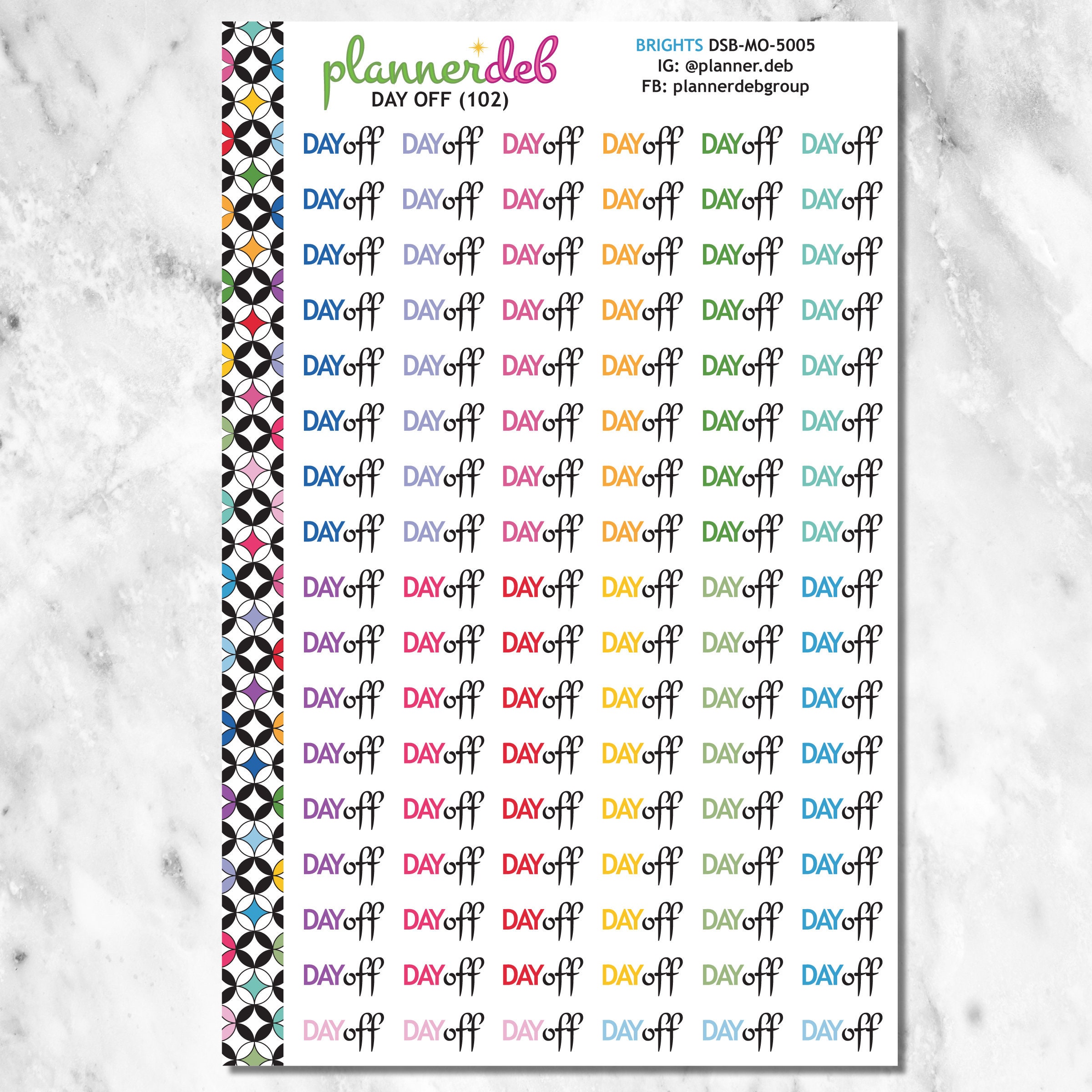 DAY OFF Script Planner Stickers for Erin Condren Planner, Daily Duo ...