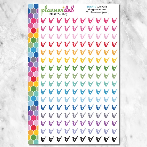 PILATES Planner Stickers for Erin Condren Planners, Daily Duos, Happy Planners, Plum Planners, MakseLife, Bullet Journals, A5, SOB-7088
