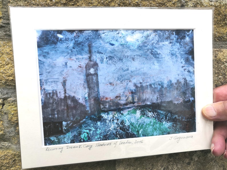 London Art Print Grey Shadows of London Semi Abstract High Quality Print Block Mount Print Wall London Fine Art Wall D\u00e9cor Perfect Gift
