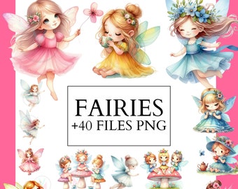 Fairy Clipart, Watercolor Fairy Garden Clipart,  magical fairies clipart-Mushroom png, Fairy PNG-Fantasy Clipart png-commercial use, digital