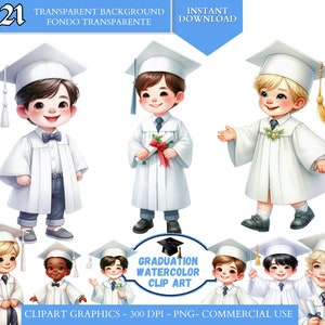 Abschlusskappe Kinder Clipart Abschlusskappe Weiß PNG PNG PNG Bildungs Clip Art Aquarell graduierte Clipart Vorschul-Abschluss Graduierung Grafik