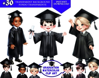 Graduation cap kids Clipart, Graduation student PNG Educational Clipart Watercolor Graduate Clipart Preschool Graduation Graduation Graphics