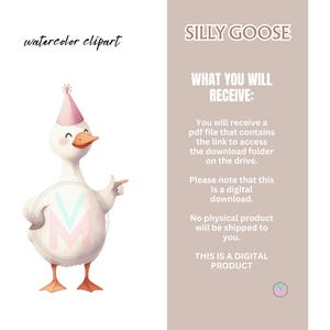 Silly Goose Clipart Spring Vintage Cottagecore Whimsical Cute ...