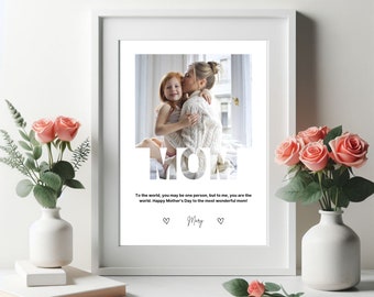 Mama-Fotorahmen, EDITIERBARER Mama-Rahmen, Mama-Druckfotos, Canva-Vorlage, Sofort-Download, Mama-Tochter-Collage, Muttertagsfoto zum Ausdrucken