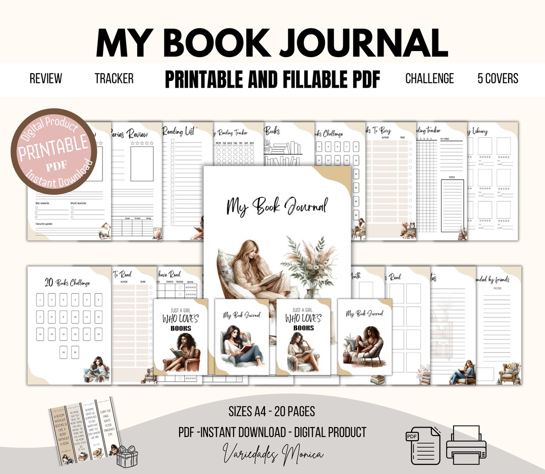 Reading Planner Bundle Printable, Reading Journal, Reading Challenges ...
