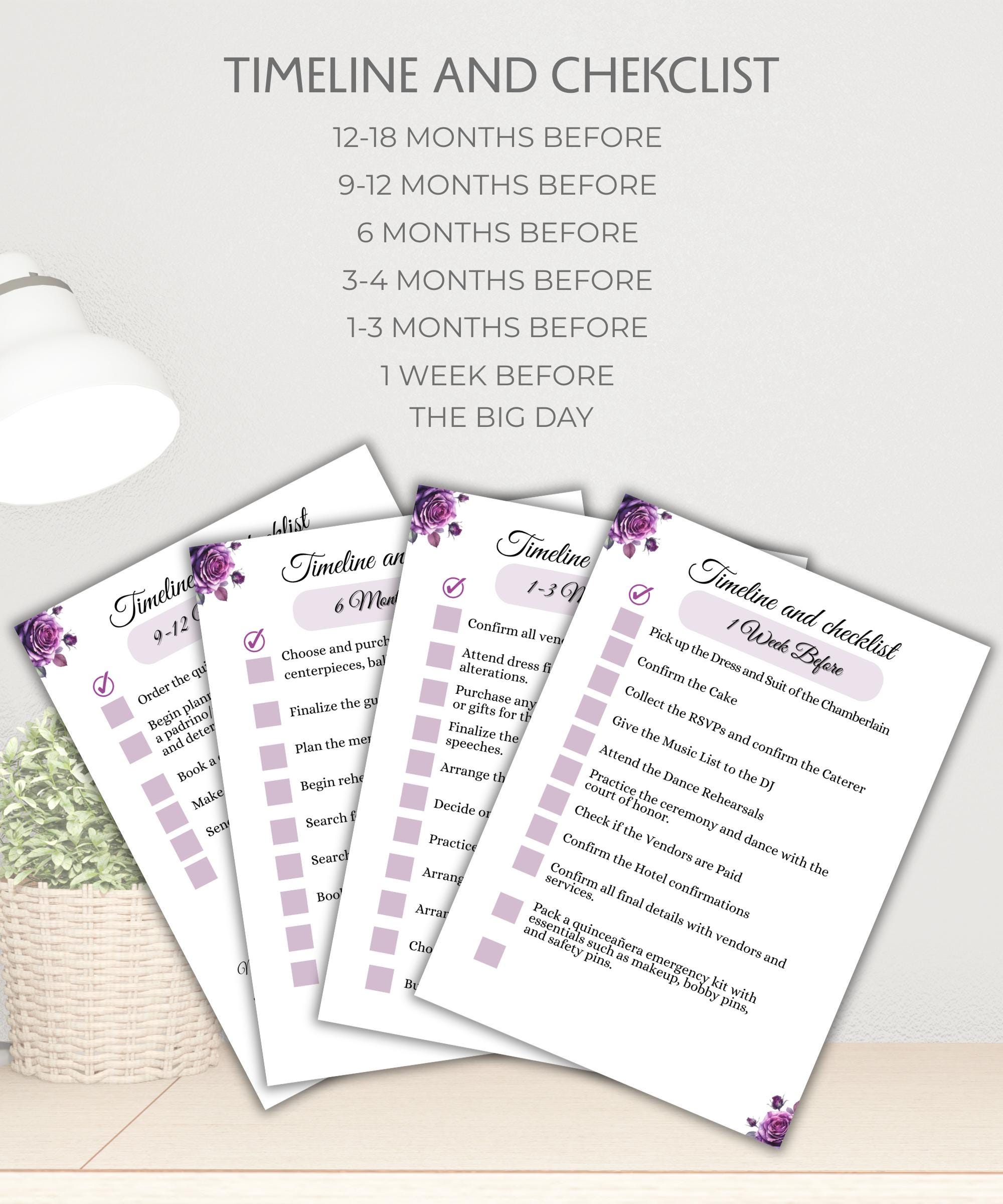 Quinceanera Planning Checklist