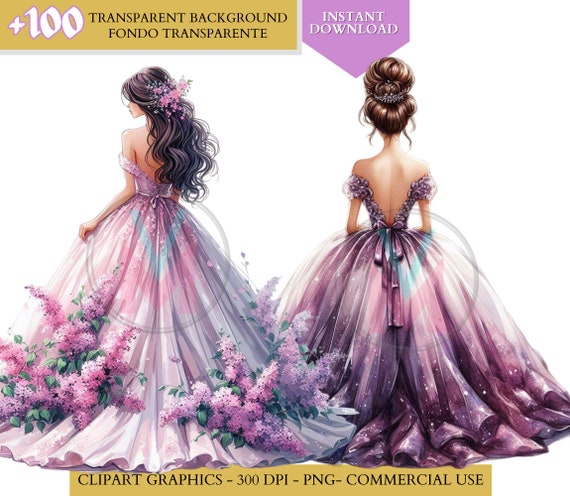 Purple Quinceaera Dress Clipart Lavender Princess Gown PNG Lila Sweet 16  Dress for Invitations Royal Purple Bridesmaid Dress Commercial Use - Etsy
