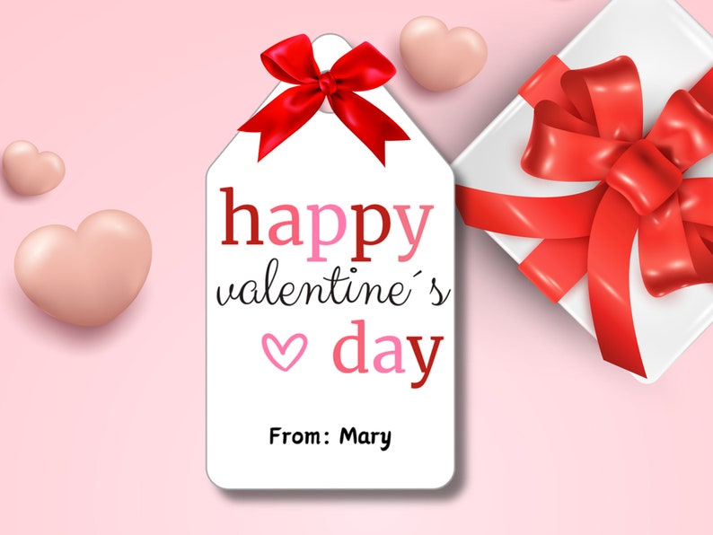 Editable Valentine s Day Tag Printable Minimalist Valentine s Day Gift Tag Template Valentine