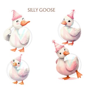 Silly Goose Clipart Spring Vintage Cottagecore Whimsical Cute ...
