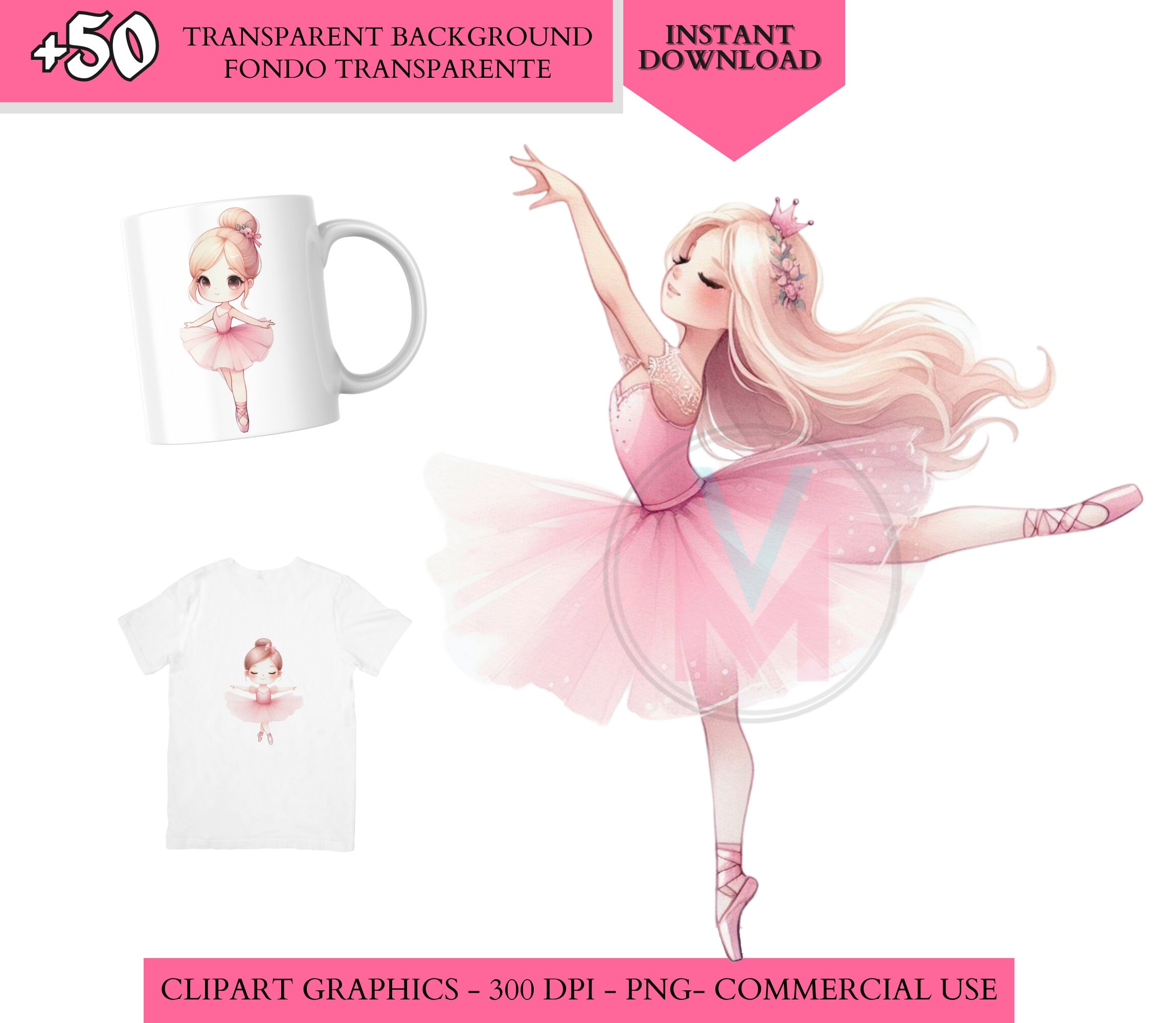 Pink Ballerina Clipart, Cute Ballet Clipart, Swan Lake Clipart ...