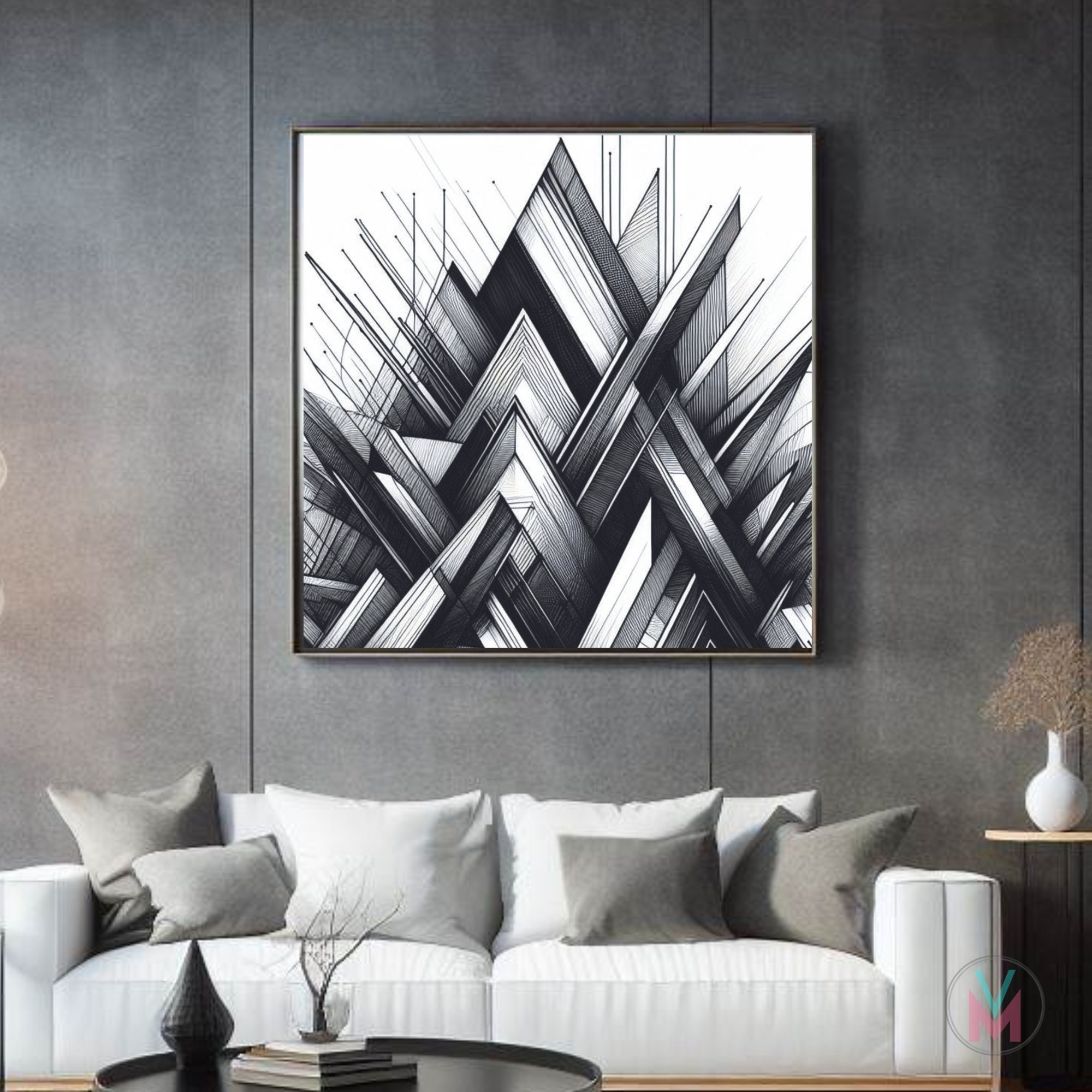 Set of 3 Modern Wall Artoffice Wall Decor Black White Wall Artmodern Office Decorabstract