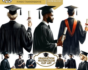 Watercolor graduation cap png, graduation clipart, graduation hat - graduation class of 2024 transparent background graduation men cap hat