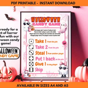 Halloween Candy Game, Halloween Party Games Printable, Halloween Trivia, Halloween Game For Kids Teens Adult, halloween party activities PDF