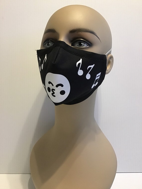 Emoji black face mask Etsy
