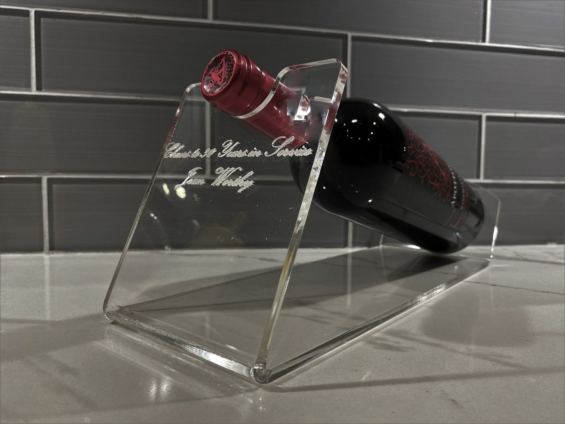 Clear Acrylic Wine Bottle Holder Display Etsy