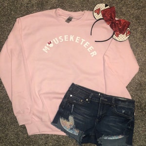 Mouseketeer sweatshirt; Mouseketeer shirt; matching disney sweatshirt; Disney inspired shirts; Minnie Mouse shirts; Mickey Mouse sweatshirt