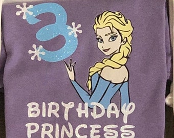 Frozen Inspired Birthday Shirt; Elsa Inspired Birthday Shirt; 3rd