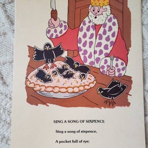 Vintage School / 1960s / Mother Goose / Nursery Rhymes / junk journal / scrapbook / decoupage / frameable / wall art / #2299