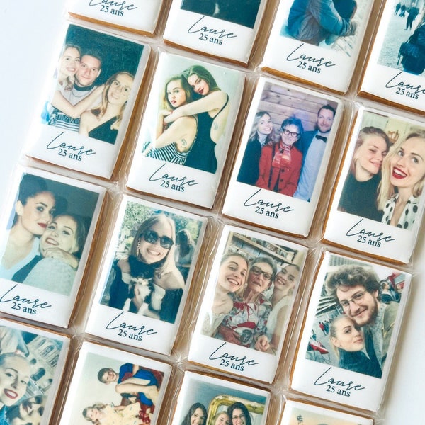 Personalized Shortbread Cookies different photos in Polaroid or Instagram format