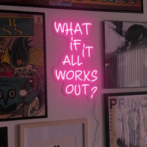 Was ist, wenn alles funktioniert? Party Leuchtreklame | Positive LED Leuchtreklame | Neon Wand Dekor | Positives Zitat Neon Kunst | Led Neonlicht
