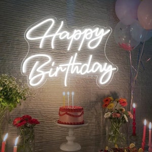 Alles Gute zum Geburtstag Leuchtreklame | Leuchtreklame Leuchtreklame | LED Leuchtreklame | Geburtstag Leuchtreklame | Wanddekoration | Baby-Dusche-Wand-Dekor | Zeichen