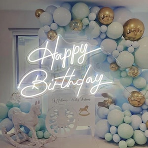 Alles Gute zum Geburtstag Leuchtreklame | Leuchtreklamen | Geburtstag Leuchtreklame | Neonlicht-Zeichen | Wanddekoration | Personalisiertes Zeichen | Party Neon | Geburtstag Dekor