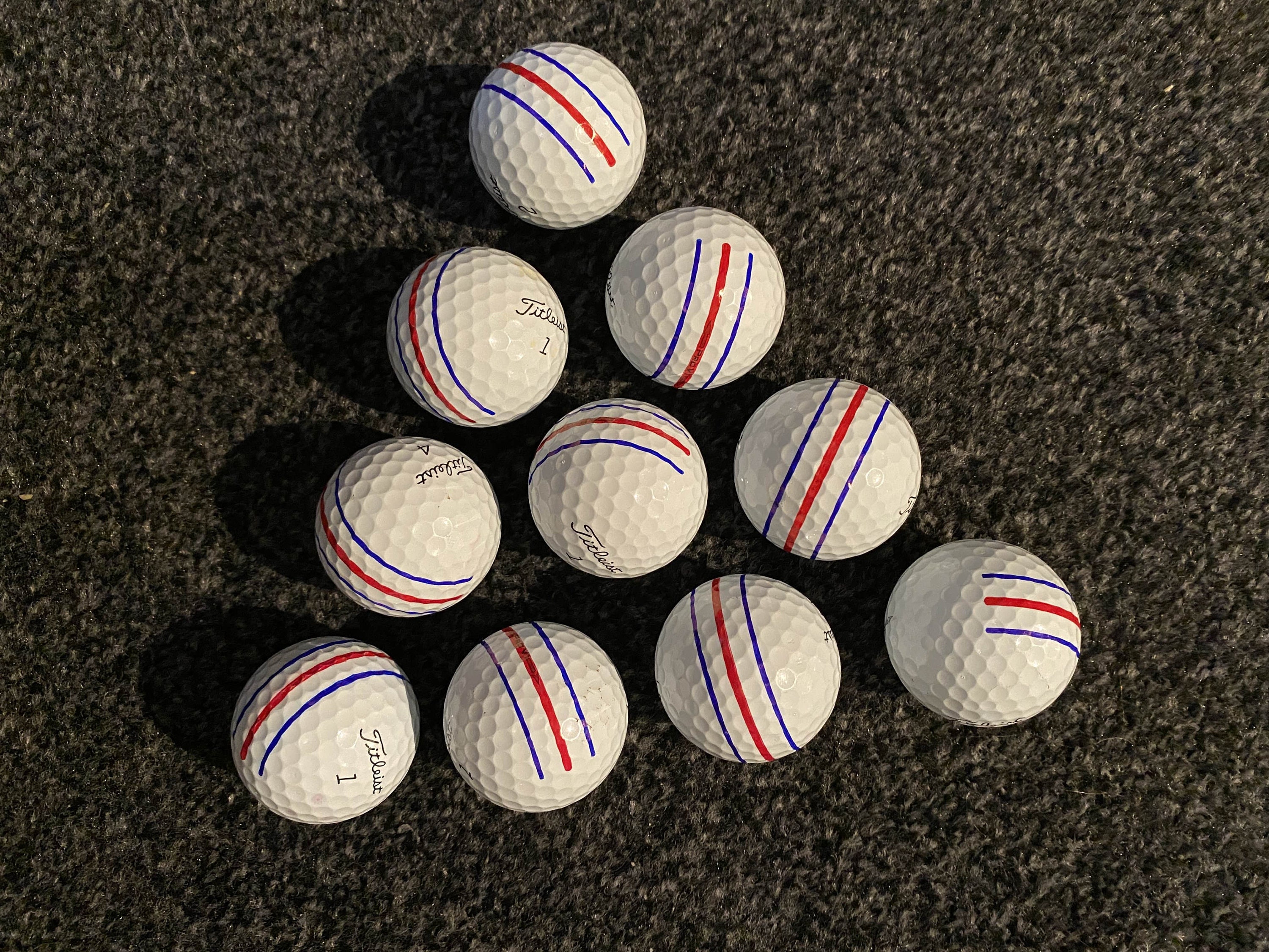 Callaway Triple Track Golf Ball Line Marker Stencil Chrome Soft ERC W/Sharpies 100 Perfect