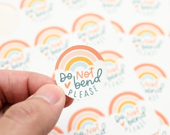 24 Mini Diecut sticker sheets : DO NOT Bend - 2 sticker sheets / Envelope seal stickers for your envelope or packaging