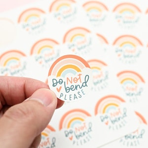 24 Mini Diecut sticker sheets : DO NOT Bend - 2 sticker sheets / Envelope seal stickers for your envelope or packaging