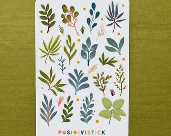 Greenery and fern sticker sheets / vegetation plant sticker sheet