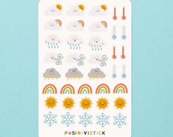 Weather sticker sheet / temperature sticker sheet / weather sweater journal sticker