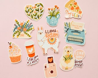 Cute love stickers / First love stickers  (10 stickers total)