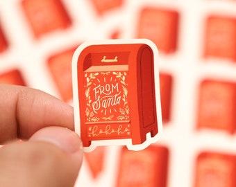 24 Mini diecut sticker seals : Mail from Santa - 2 sticker sheets / PKG seal diecut sticker / Packaging label Happy Mail