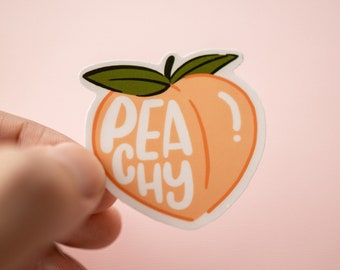 Peachy Vinyl Sticker - Handmade, Vibrant, Fun